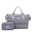 Large-Capacity Quilted Travel Duffel Bag with Embroidered Handle