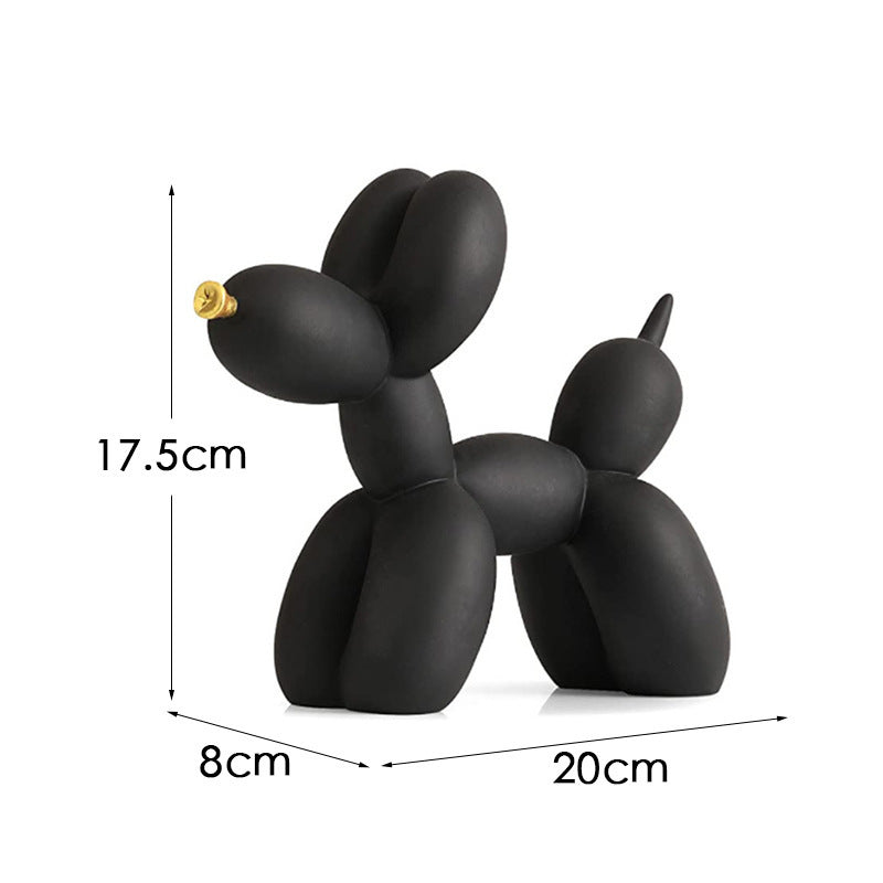 New black and white plaid balloon dog ornaments creative TV cabinet wine cabinet living room porch resin crafts - Korvel