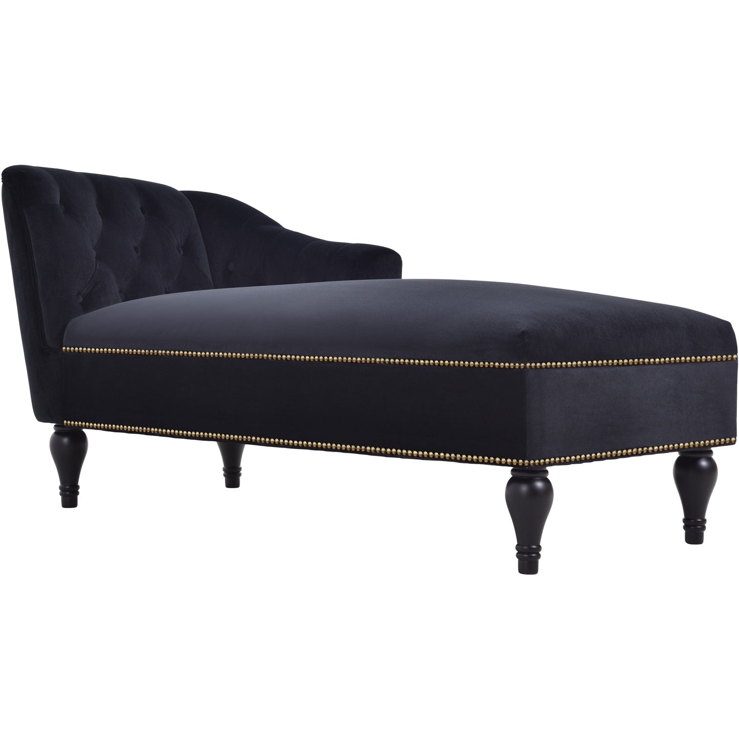 58-Inch Velvet Lounge Chair with Nailhead Trim