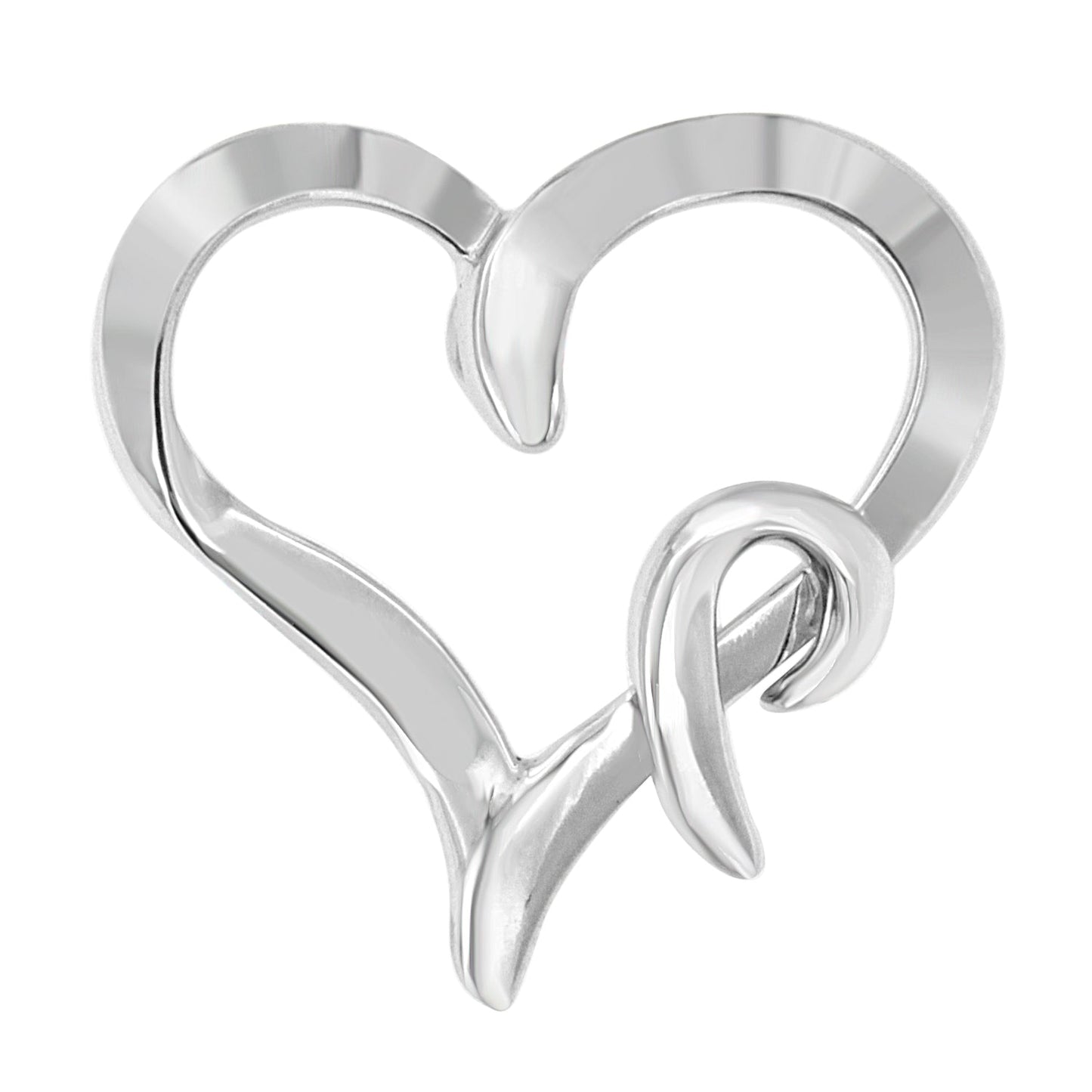 Collar con colgante en forma de corazón de plata esterlina .925