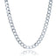 Collier en chaîne curb en argent sterling plaqué rhodium