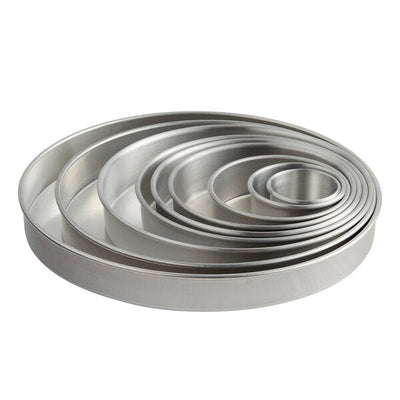 Premium Round Aluminum Cake Pans - 3" High, Multiple Sizes