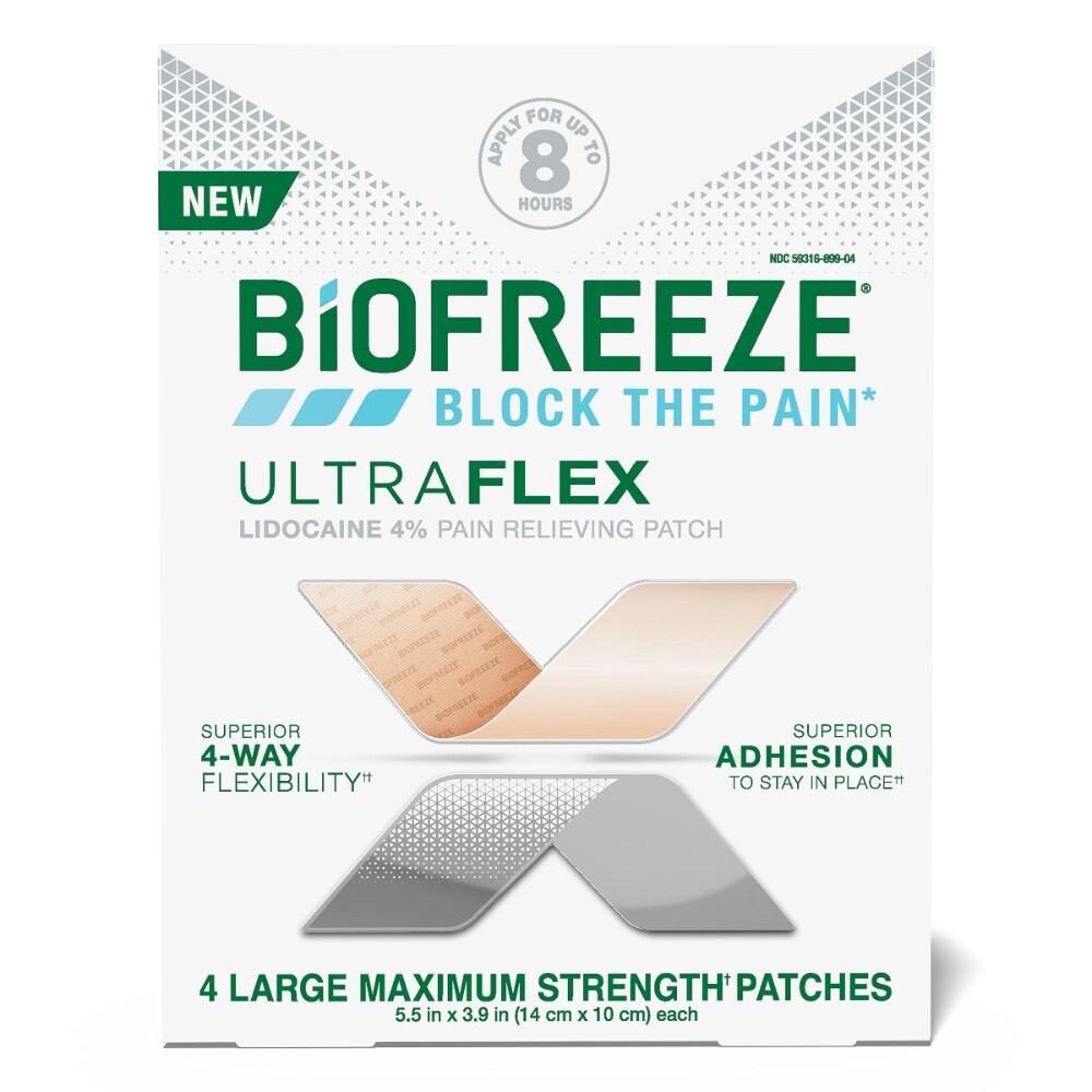 Patches Lidocaïne Biofreeze UltraFlex Grande Force Maximale