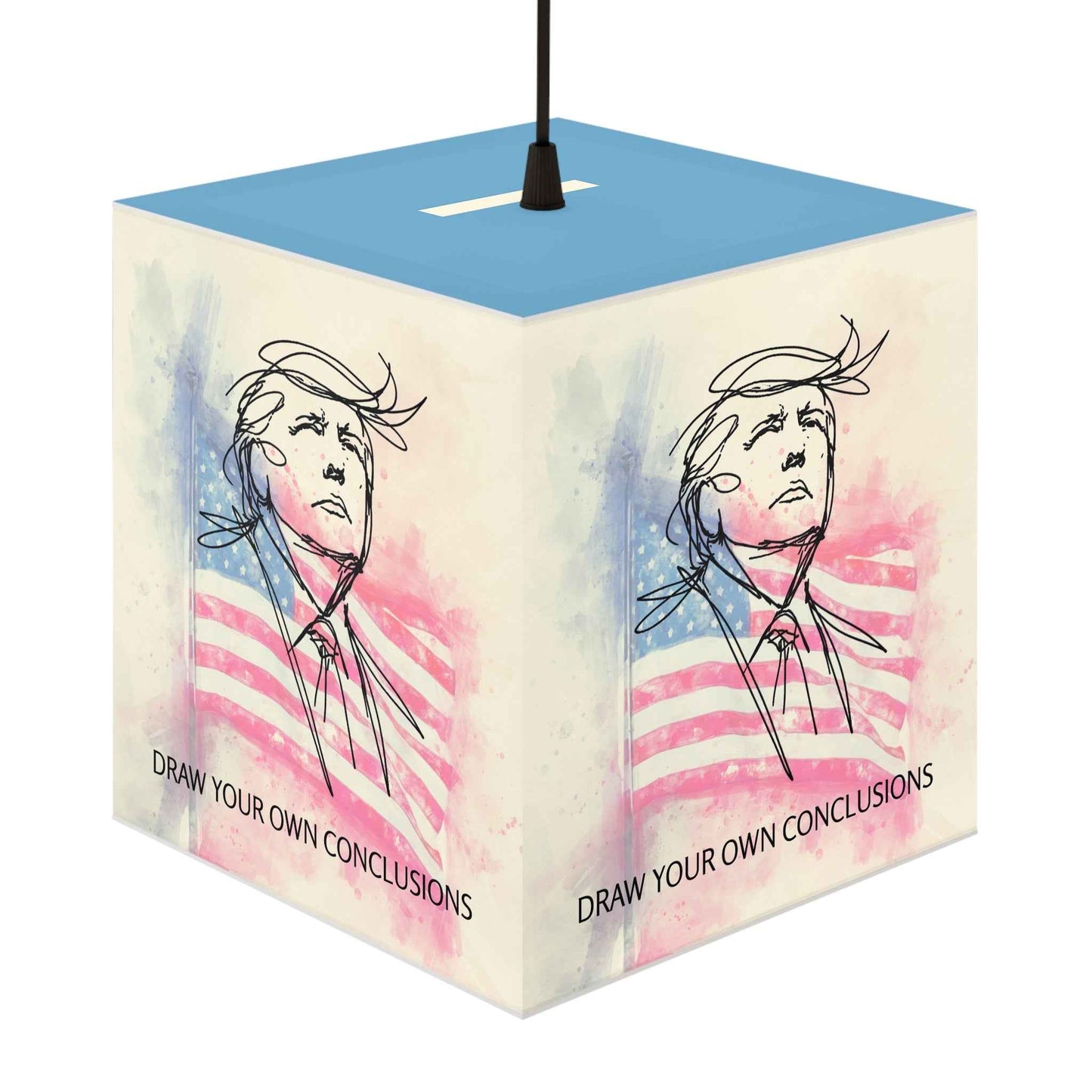 Draw Your Own Conclusions Patriotic Cube Lamp