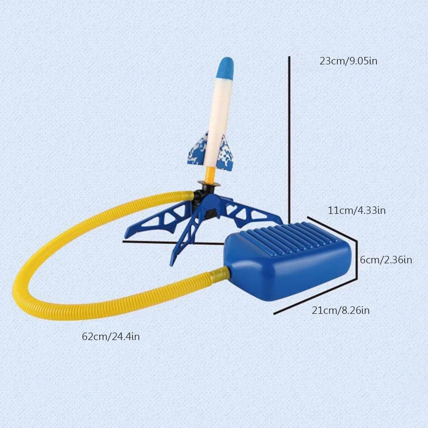 Children's Foot Plastic Rocket Launcher Pressure Air Outdoor Science Educational Toy Multiplayer Game Toy For Gift 3 Rocket - Korvel