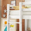 Twin Loft Wood Bed with Under-bed, Built-in Desk, a Storage Cabinet of 2 Drawers, Guardrails, Ladder,White - Korvel