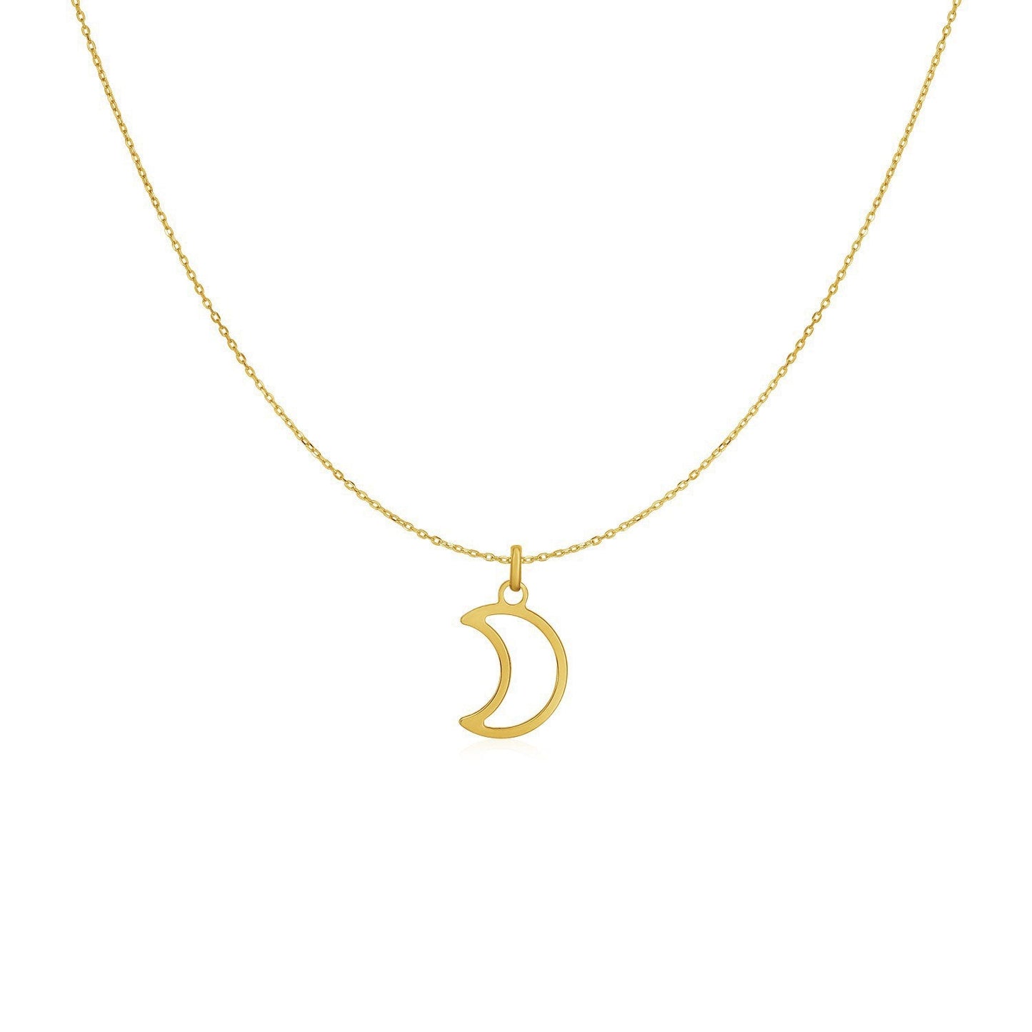 14k Yellow Gold Moon Necklace
