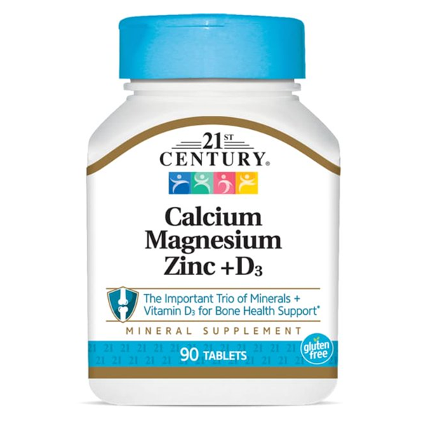 Comprimés de Cal Mag Zinc D du 21e siècle - 90 unités