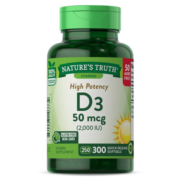 Nature's Truth High Potency Vitamin D3 2000 IU Softgels