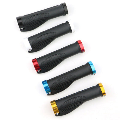 Bicycle Handlebars Mountain Bike Aluminum Alloy Bilateral Lock Anti-Skid Handlebars Riding Rubber Meat Ball Handlebars Vice Handle - Korvel