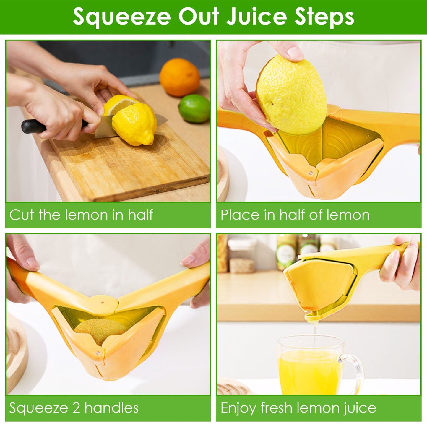 Premium Manual Lemon Squeezer with Fold Flat Design