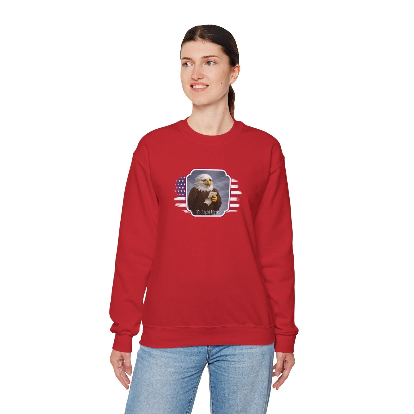 It's Right Here Political Parody Crewneck Sweatshirt