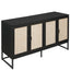 Rattan 4-Door Sideboard , Sideboard Buffet Storage Cabinet,Accent Storage Cabinet , Large Cabinet With 4 Rattan Decorated Doors - Korvel