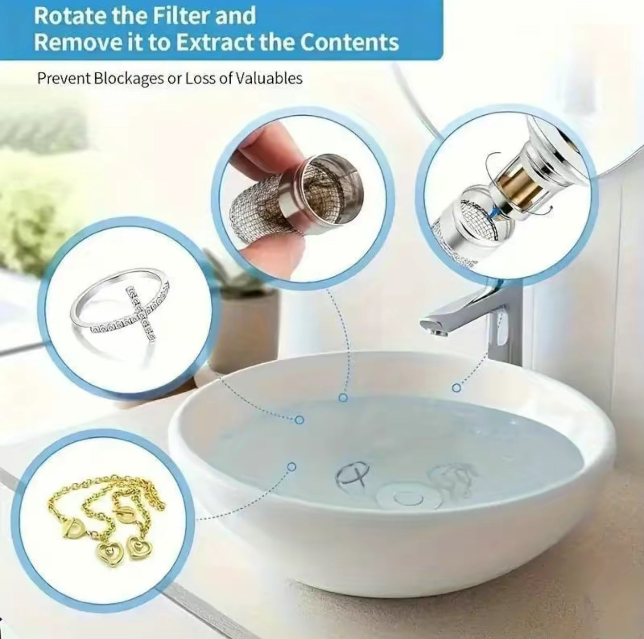 Attrapeur de Drain Sans Obstruction - Solution Universelle pour Évier