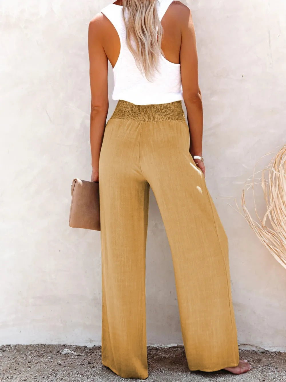 Full Size Decorative Button High Waist Pants - Korvel