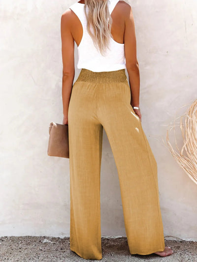 Full Size Decorative Button High Waist Pants - Korvel