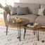 27.56'' Round Nesting Coffee Table Set of 2, Circular Nesting End Table Set  Sturdy Metal Base for Living Room, bedroom, Brown - Korvel
