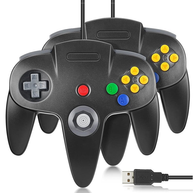 N64 USB wired game controller N64 appearance PC controller retro classic game console appearance controller - Korvel