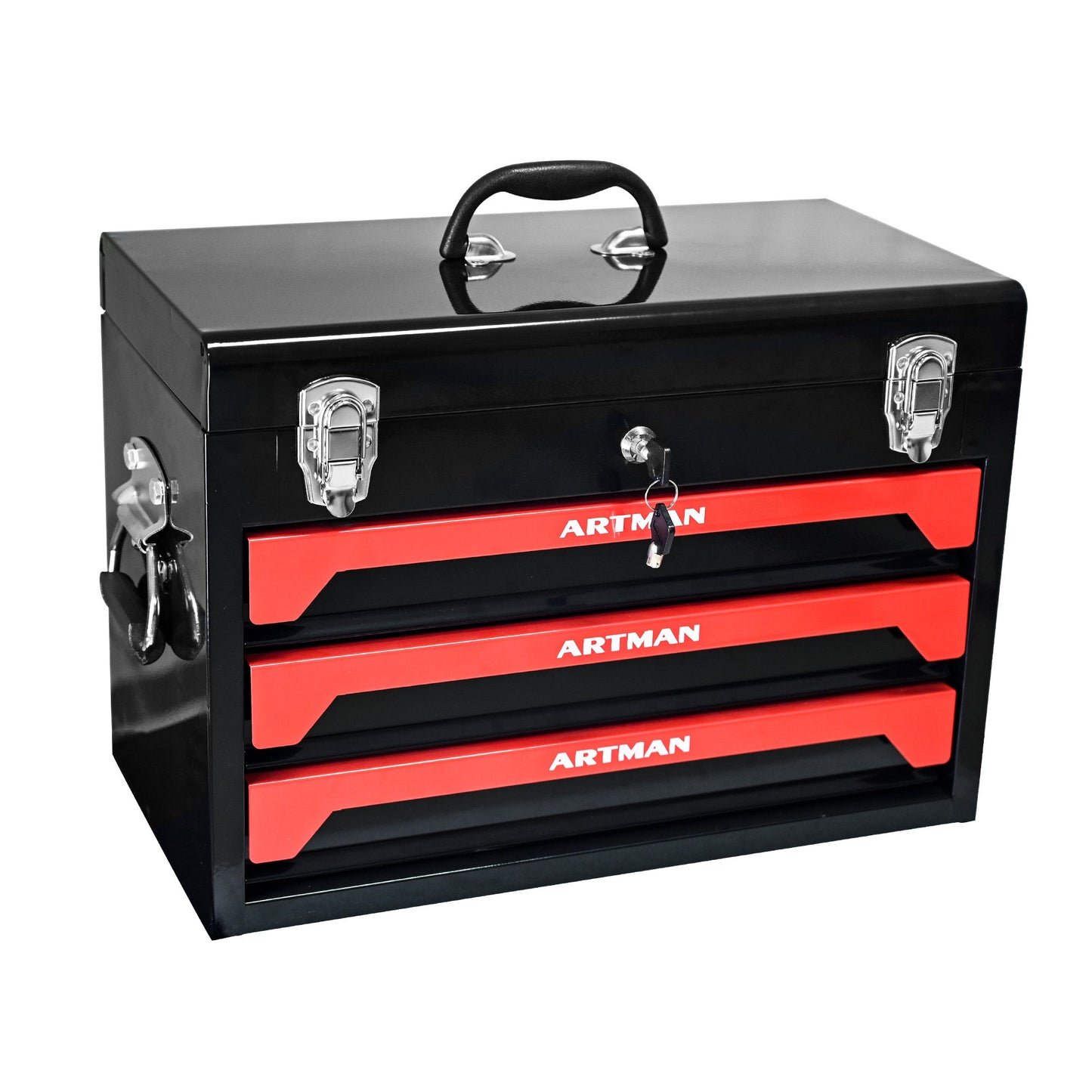 Caja de herramientas premium de 3 cajones para almacenamiento organizado