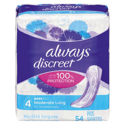 Always Discreet Serviettes Incontinence Longue Longueur - Absorption Modérée