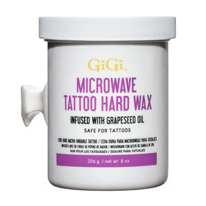 Cera Depilatoria Gigi Tattoo para Microondas con Aceite de Semilla de Uva, 8 Oz