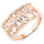 Bague en argent sterling de 2,80 carats en morganite et topaze blanche