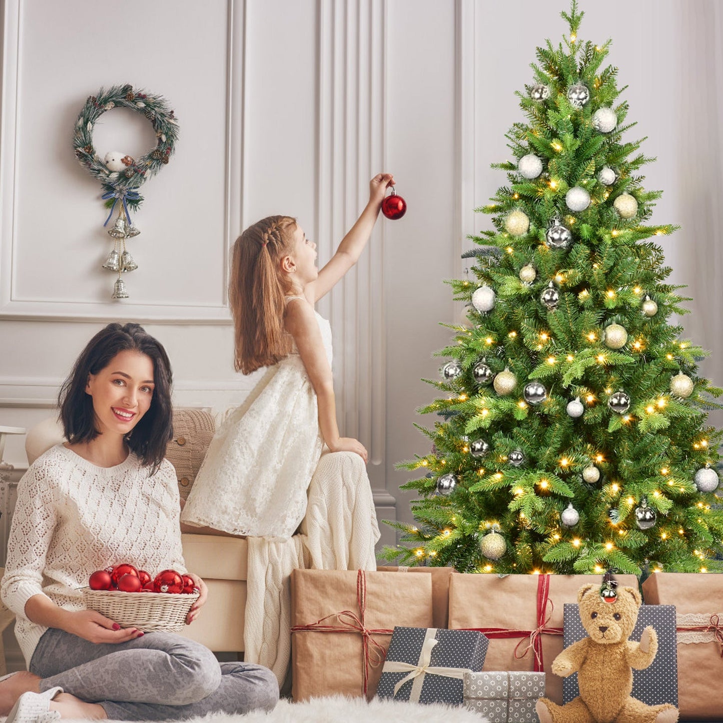 7FT PE&PVC Prelit Christmas Tree - Korvel