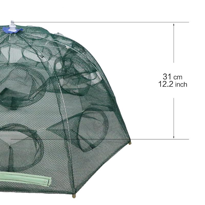 16 Holes Fish Trap Cast Net Cast Folding Fishing Net - Korvel