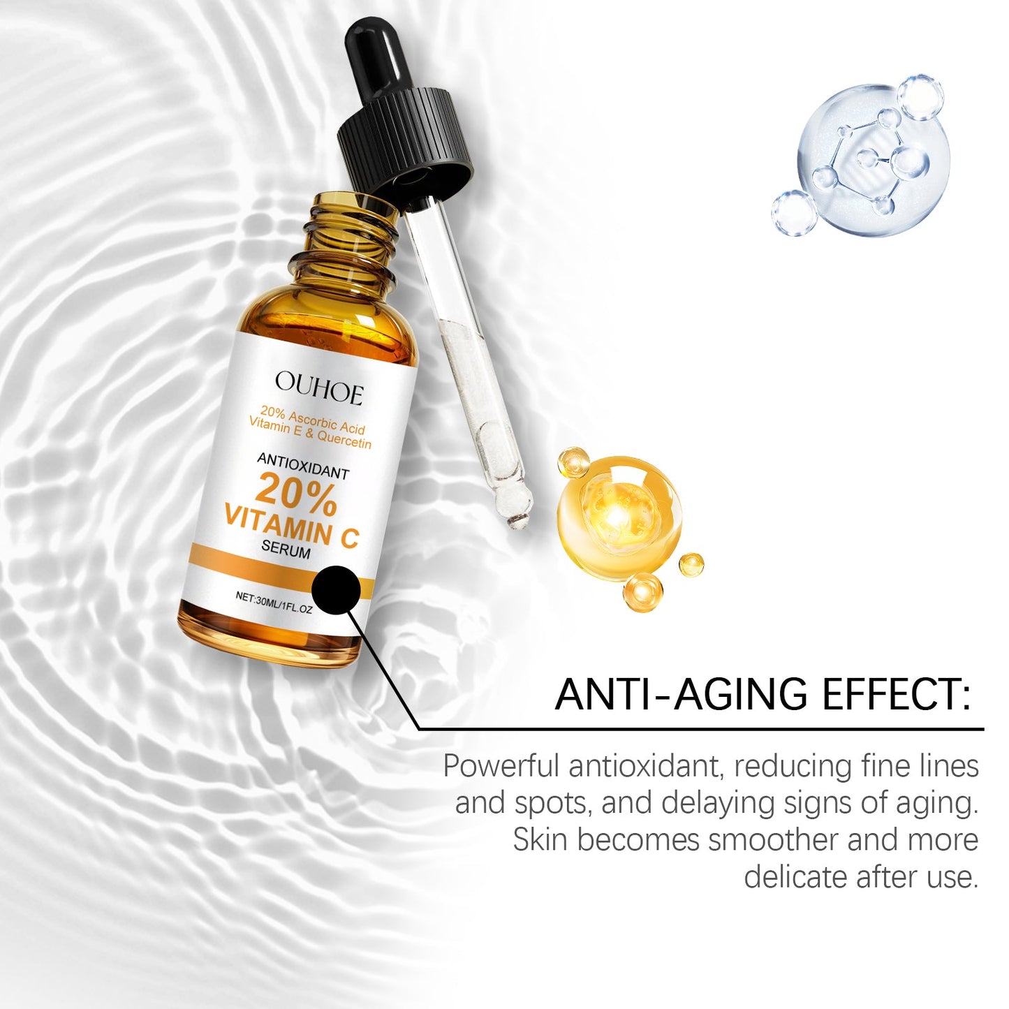 Vitamin C Essence, Facial Gentle Brightening Deep Moisturizing Repair Nourishing Skin Care Essence - Korvel