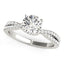 14k White Gold Fancy Prong Split Shank Diamond Engagement Ring