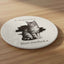 Cup Goes Here Cat Coaster - Clear Instructions for Beverage Placement