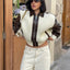 Chaqueta de Piel y Tejido de Punto Chic y Moderna