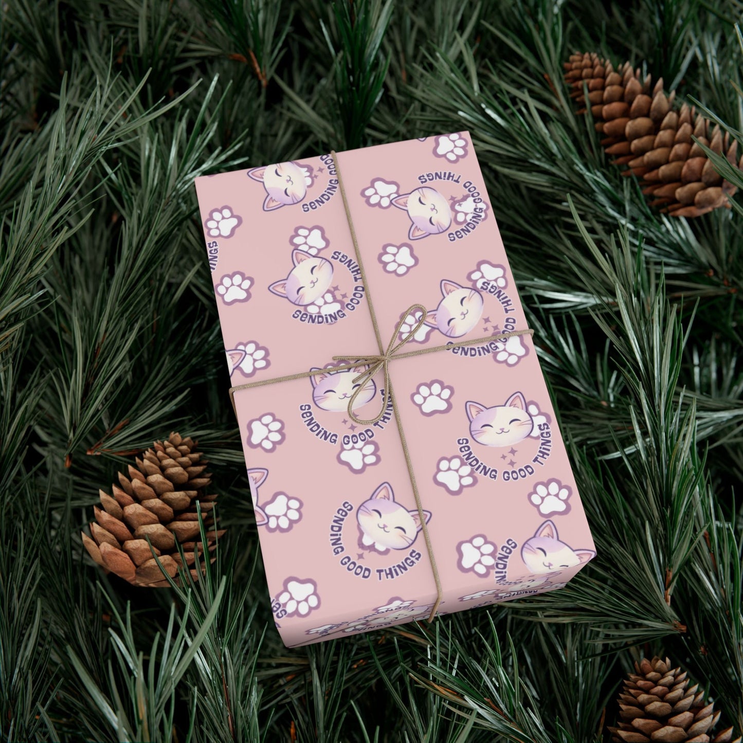 Smiling Cat Pattern Gift Wrap - All-Purpose Wrapping Paper