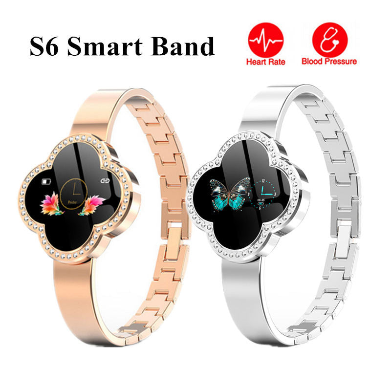 Pulsera de Fitness Inteligente S6 para Mujeres - Rastreador de Actividad Impermeable