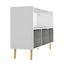 Kids bookcase with Collapsible Fabric Drawers Children's Book Display Toy Storage Cabinet Organizer White/Gray - Korvel
