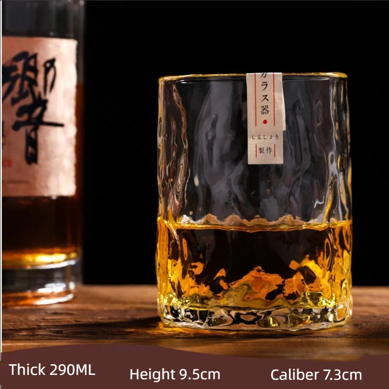 Handmade Japanese ice patterned glass hammer patterned foreign wine glass crystal glass - Korvel