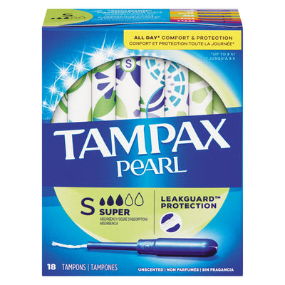 Tampones Tampax Pearl Plásticos de Super Absorbencia - Sin Fragancia