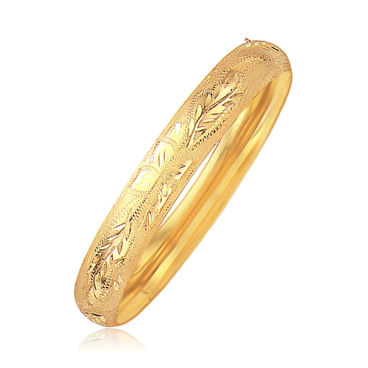 Bracelet en or jaune 14 carats avec motif floral classique