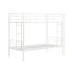 Twin metal bunk beds, metal structure bed frame with safety guardrails and 2 ladders, convertible bunk beds, white - Korvel