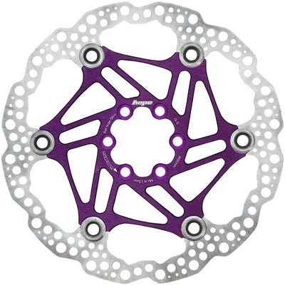 Rotors de frein à disque flottants Hope - 180 mm 6-Bolt Violet