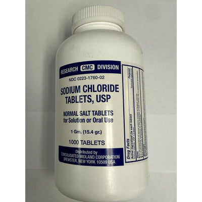 Sodium Chloride USP Tablets - 1 Gram, 1,000 Count