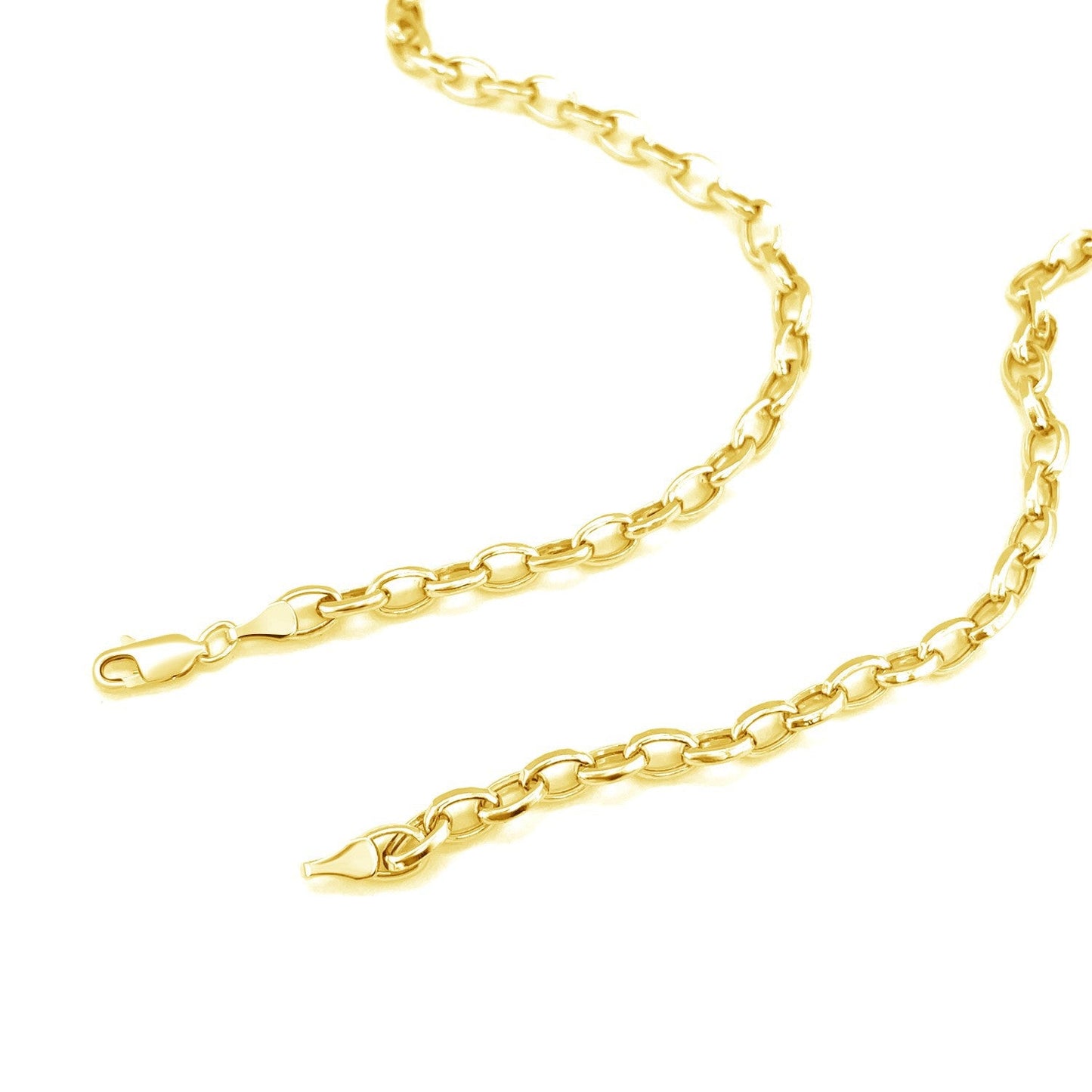 Chaîne Rolo Ovale en Or Jaune 14k - 4,6 mm