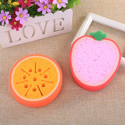 Fruit Sponge Dish Washing Brush Non-Stick Oil Kitchen Compressed Sponge Wipe Printing Household Brush Bowl Bath Absorbent Cotton - Korvel