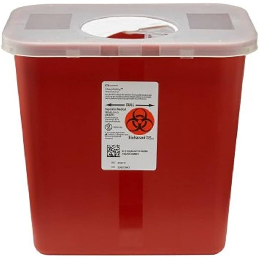 Conteneur à aiguilles Kendall de 2 gallons avec couvercle rotatif