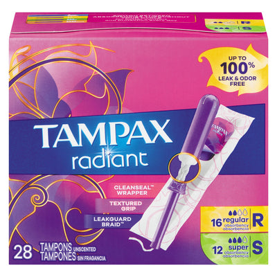 Tampax Radiant Tampons Duo Pack - Light/Regular Absorbency