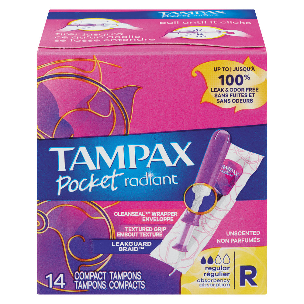 Tampones Compactos Radiantes Tampax Pocket - Absorbencia Regular