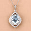 Colgante de Aguamarina y Diamante de 3.82 Quilates en Oro Blanco de 14K