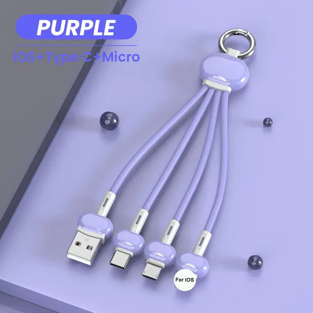 Cable de carga USB 3 en 1 premium para Android y Apple