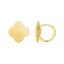 Boucles d'oreilles clou en or jaune 14K poli en forme de trèfle