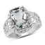 3.94 Carat Green Amethyst & White Topaz Sterling Silver Ring